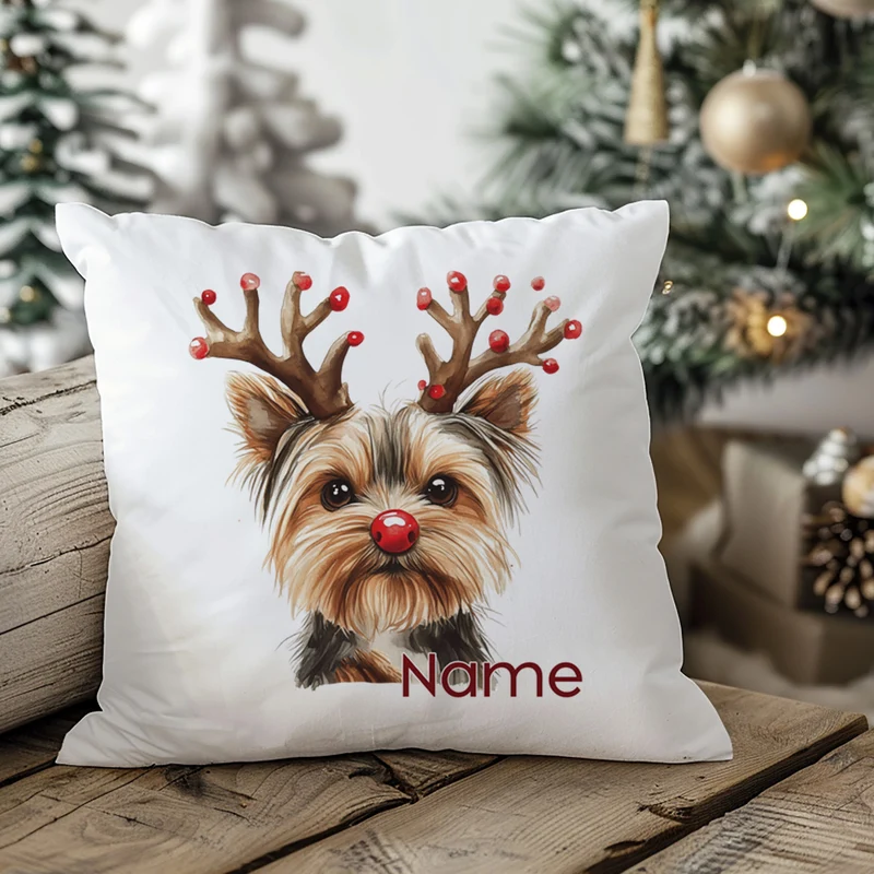 Kissenbezug Weihnachten Yorkshire Terrier