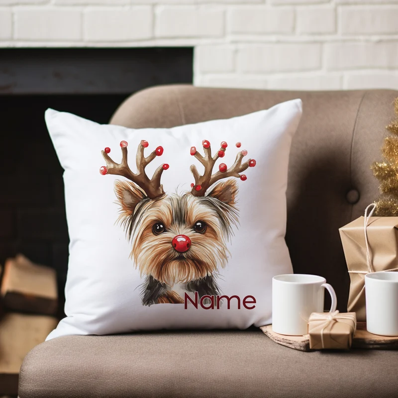 Kissenbezug Weihnachten Yorkshire Terrier