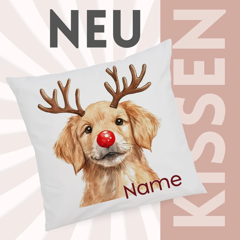 Kissenbezug Weihnachten Golden Retriever