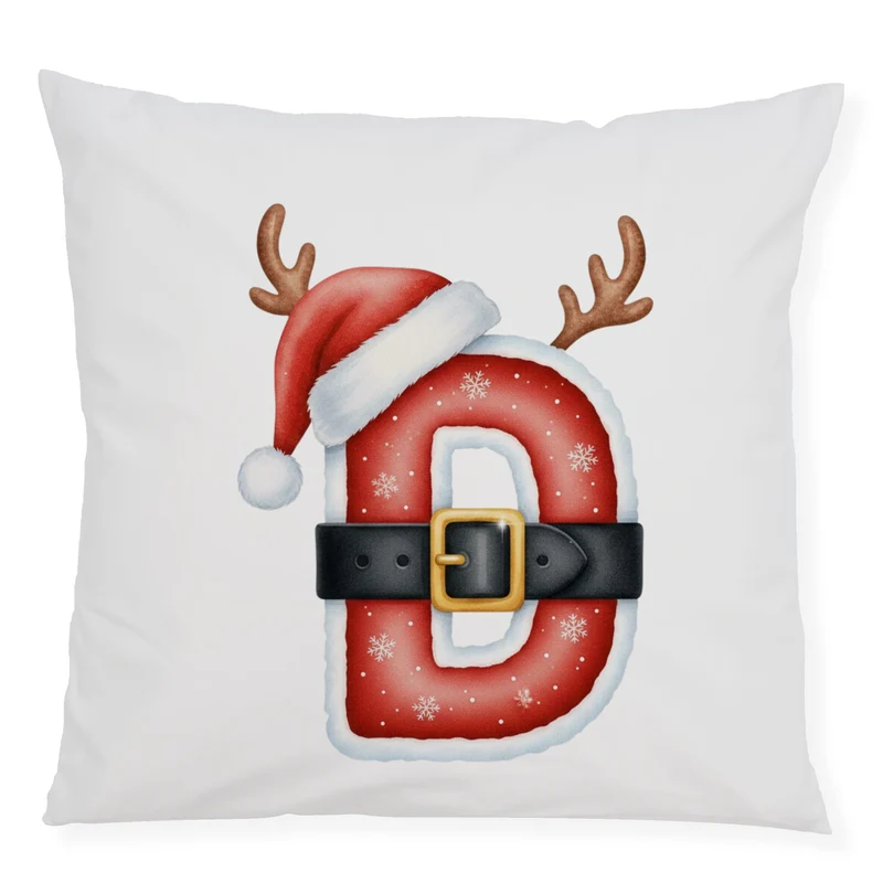 Weihnachts Kissenbezug Buchstabe D