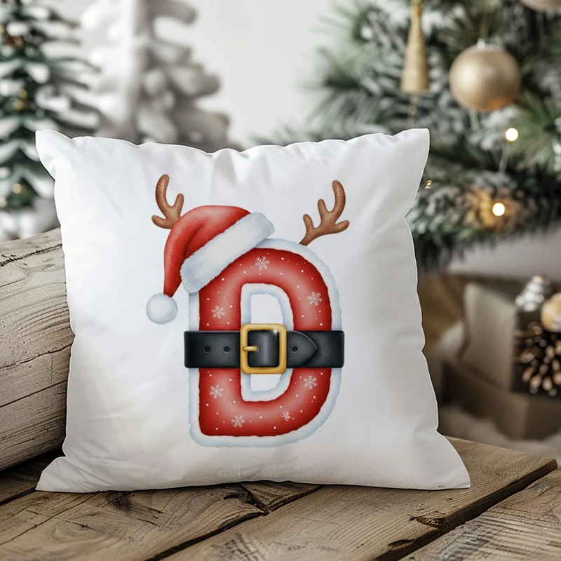 Weihnachts Kissenbezug Buchstabe D