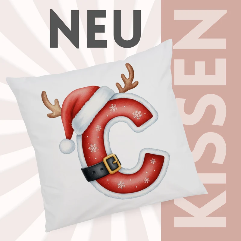 Weihnachts Kissenbezug Buchstabe C