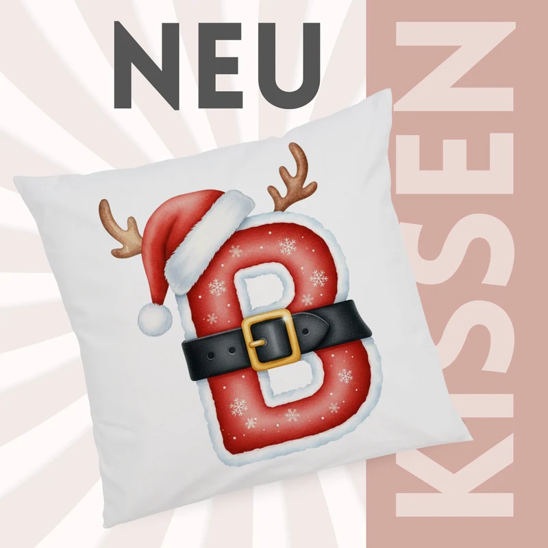 Weihnachts Kissenbezug Buchstabe B