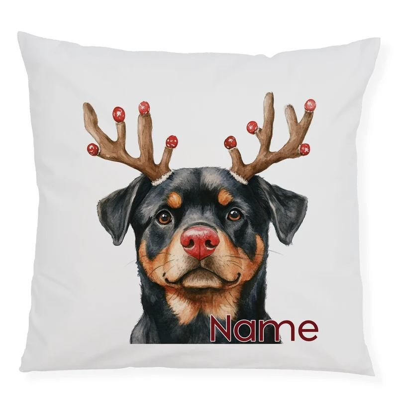 Kissenbezug Weihnachten Rottweiler mit Geweih