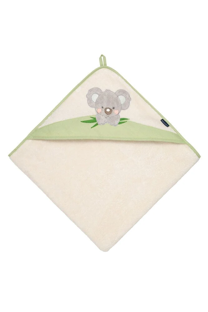 Kapuzenhandtuch 100x100, reine Baumwolle, Koala, grün