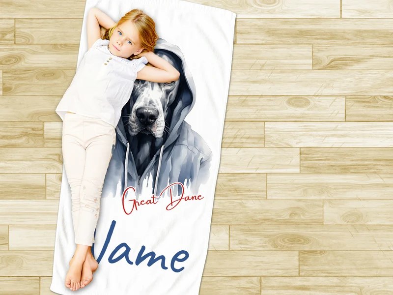 Handtuch mit Doggen-Motiv - Dein treuer Begleiter am Strand