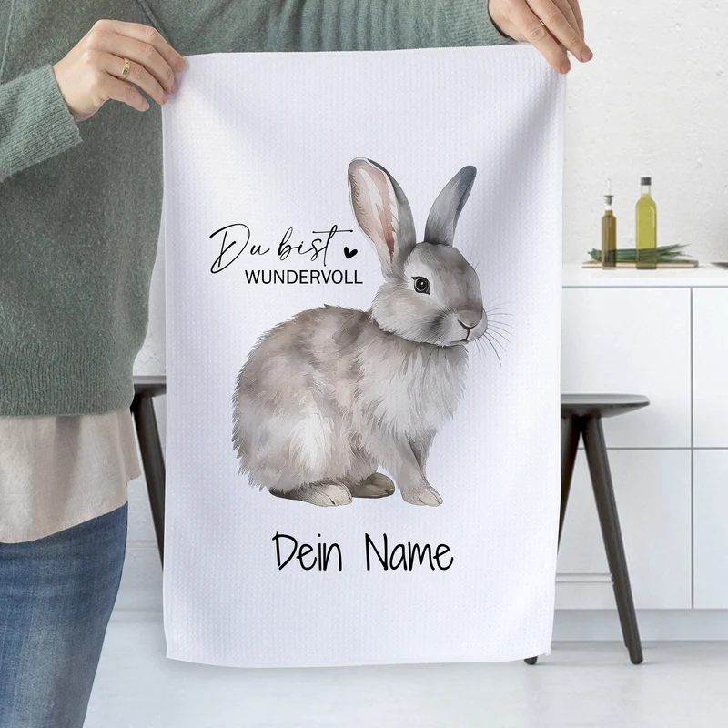Geschirrtuch mit Kaninchen