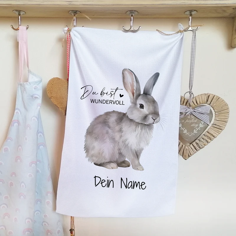 Geschirrtuch mit Kaninchen