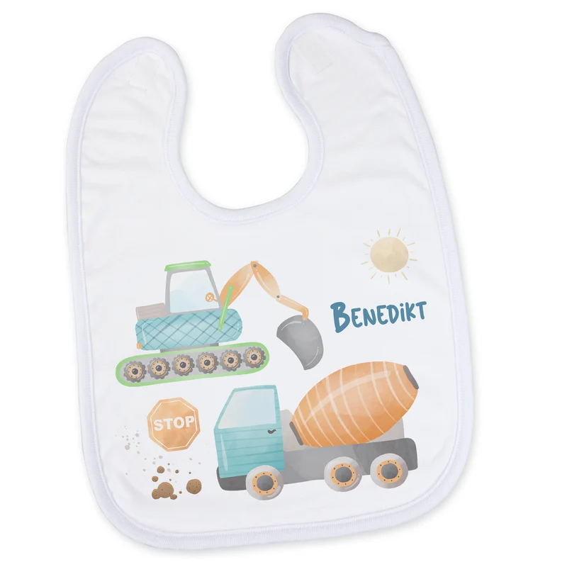 Baby Lätzchen Baustellenmotif