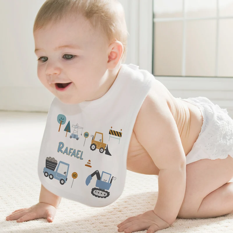 Baby Lätzchen Baustellenmotiv - Für kleine Bauarbeiter