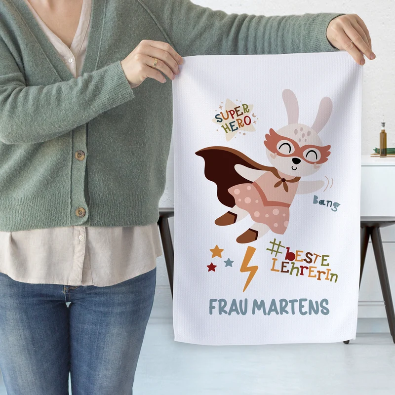 Geschirrtuch Superheldin - Für die beste Lehrerin