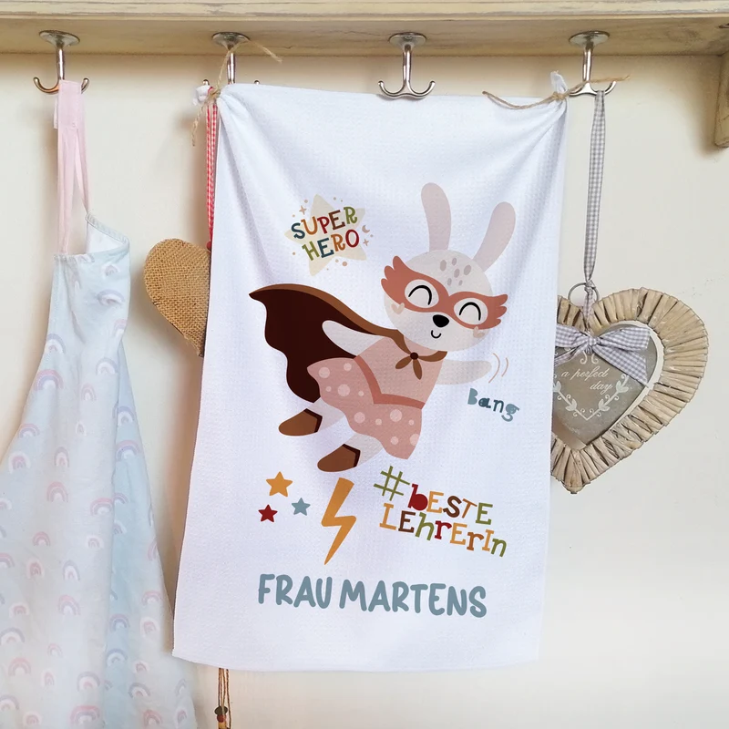Geschirrtuch Superheldin - Für die beste Lehrerin