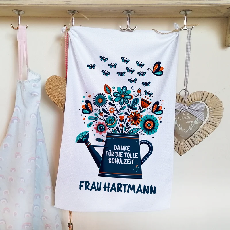 Geschirrtuch mit Blumenmotiv