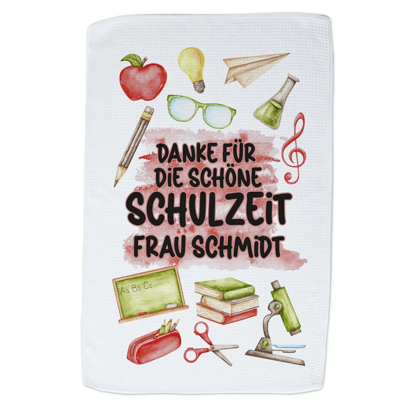 Geschirrtuch Schulzeit - Ein Dankeschön für tolle Erinnerungen