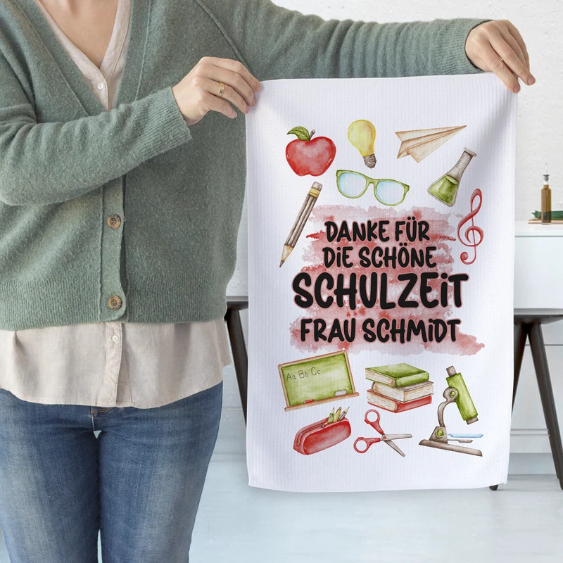 Geschirrtuch Schulzeit - Ein Dankeschön für tolle Erinnerungen