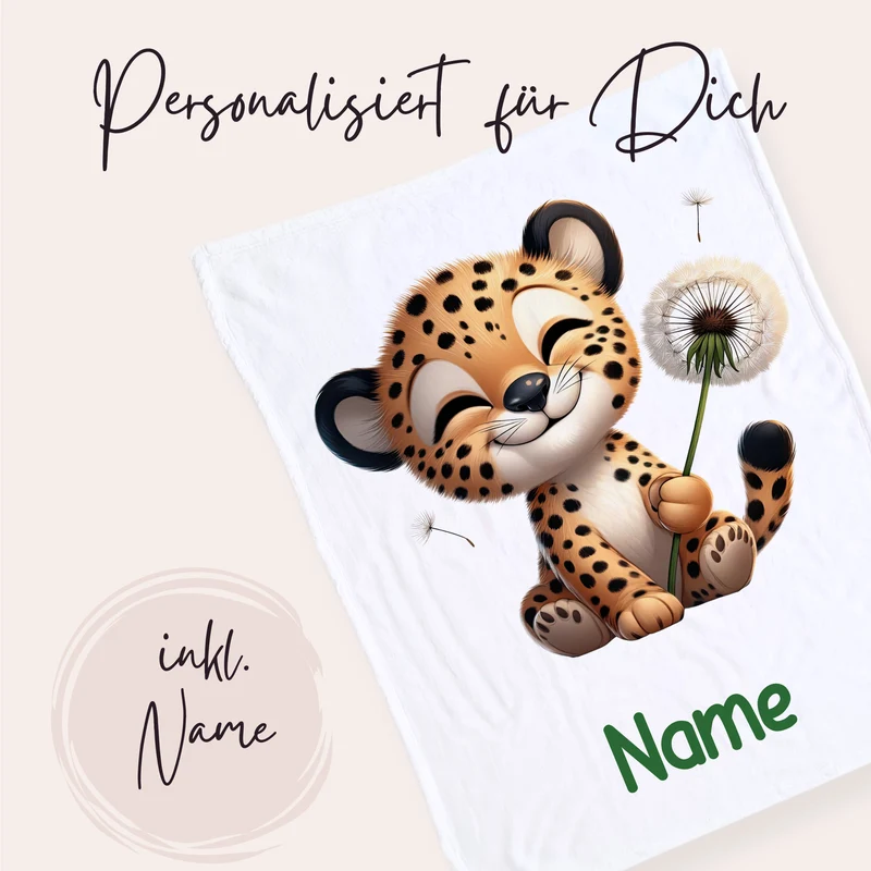 Babydecke mit niedlichem Leopardenmotiv