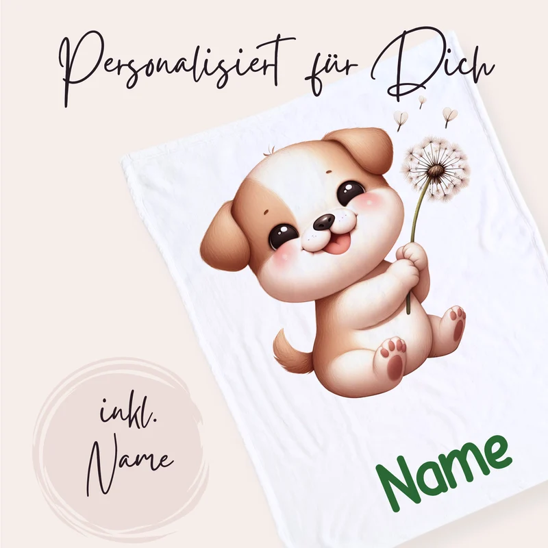 Babydecke mit Hundemotiv
