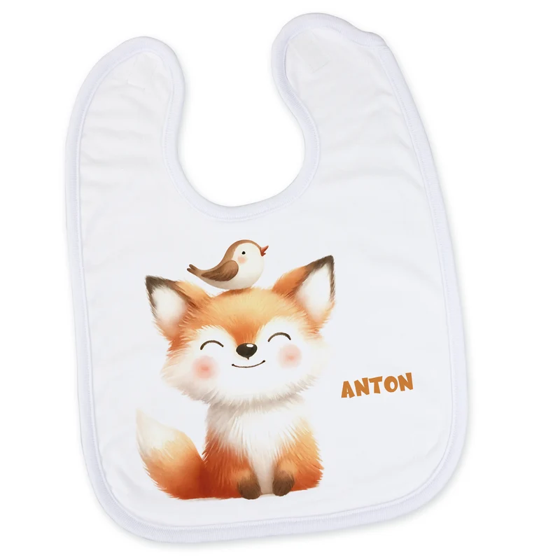 Lätzchen Fuchs mit Vogel
