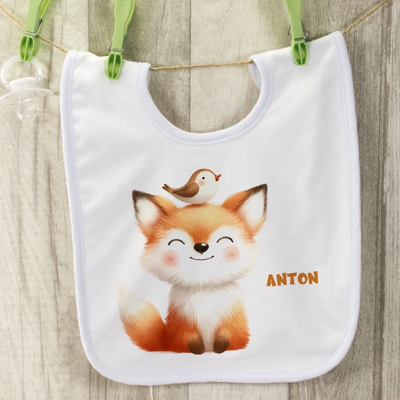 Lätzchen Fuchs mit Vogel