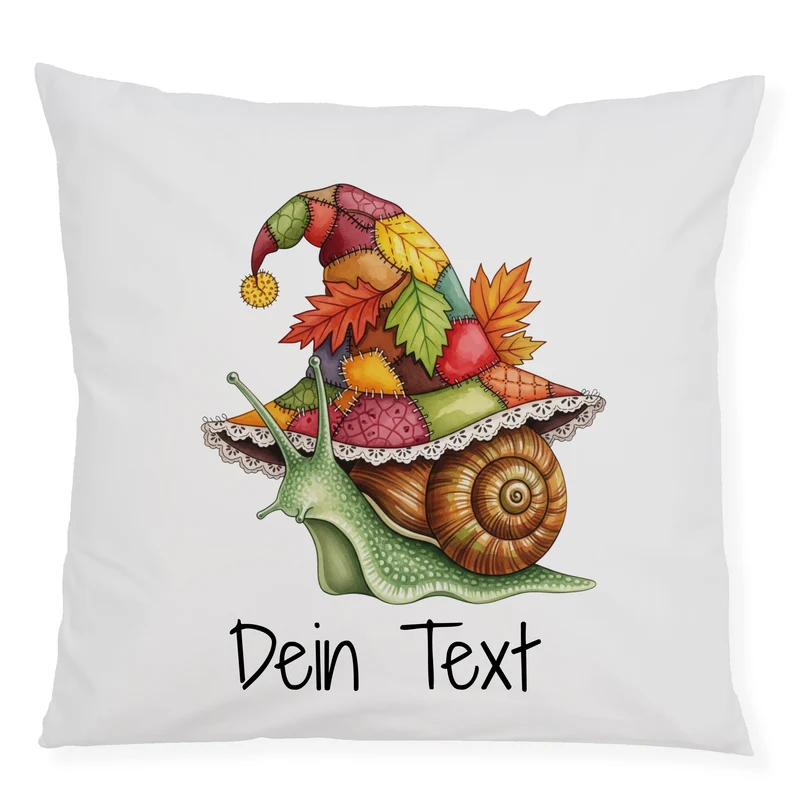 Kissenbezug Schnecke mit Hut