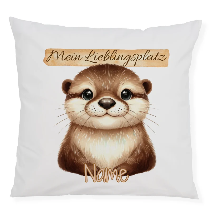 Kissenbezug mit Otter Lieblingsplatz