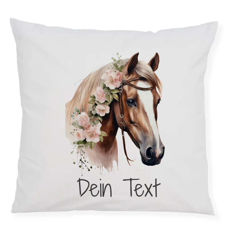 Kissenbezug Pferd mit Blumen