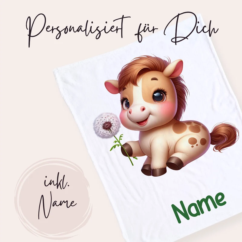 Babydecke mit süßem Fohlen