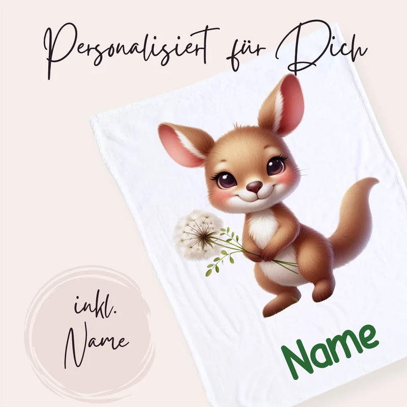 Babydecke mit süßem Känguru