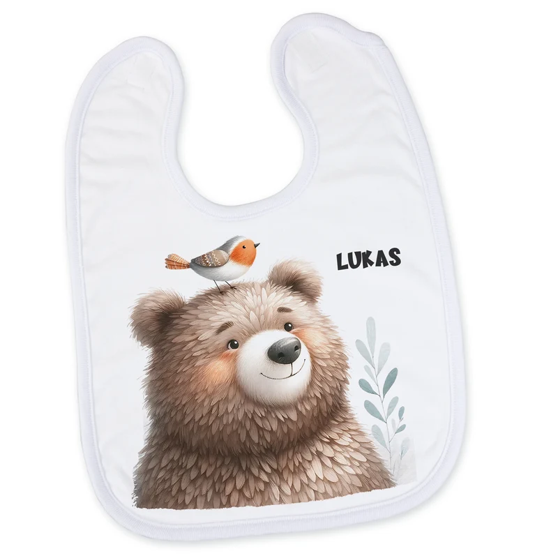 Lätzchen Bär mit Vogel
