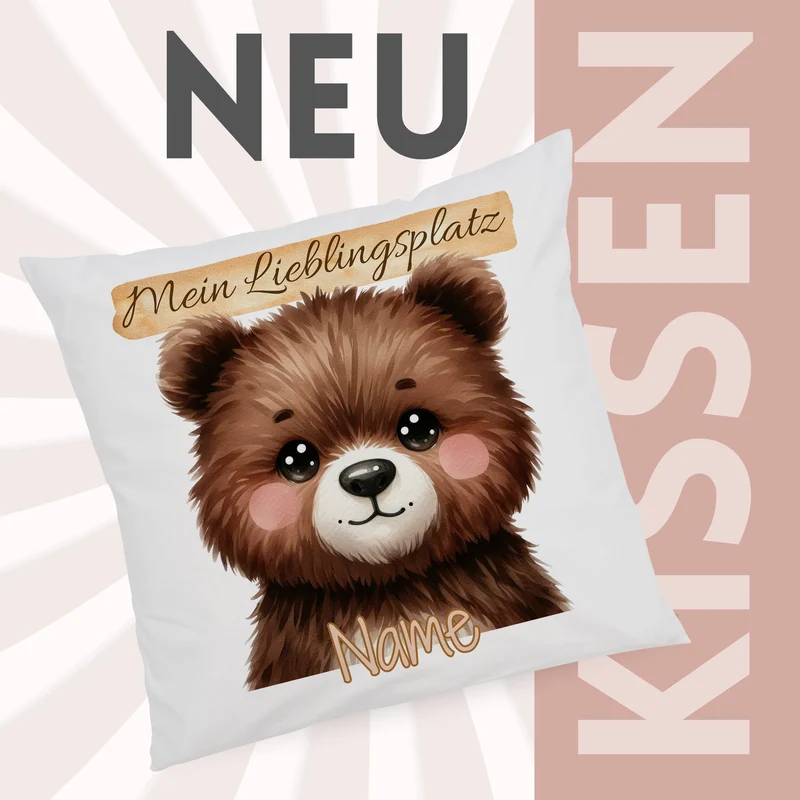 Kissenbezug Bär Lieblingsplatz