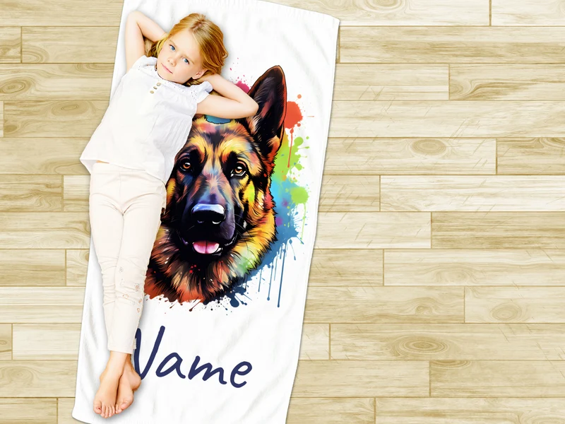 Handtuch mit Schäferhund