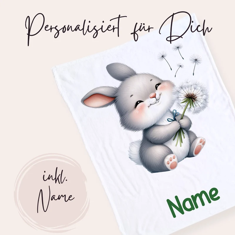Babydecke mit süßem Kaninchen