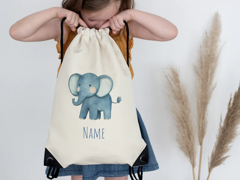 Turnbeutel Elefant