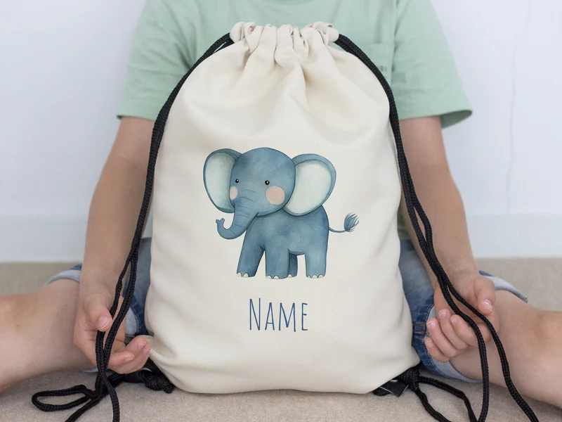 Turnbeutel Elefant