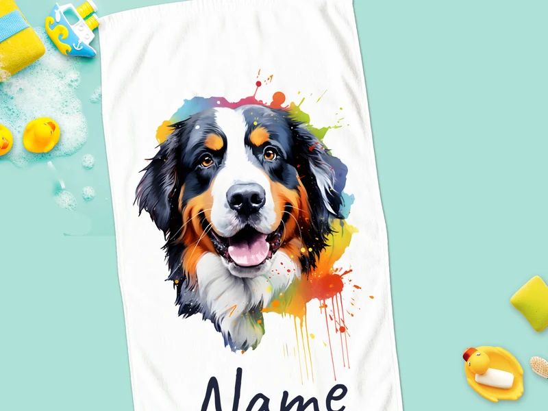 Handtuch Berner Sennenhund mit Namen