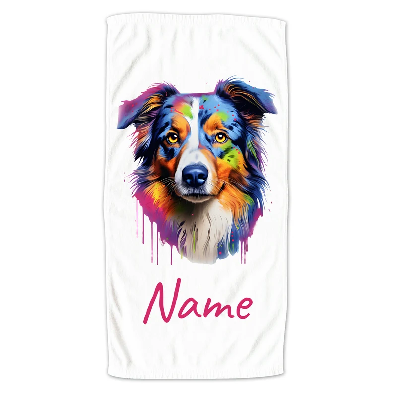 Handtuch Australian Shepherd mit Namen
