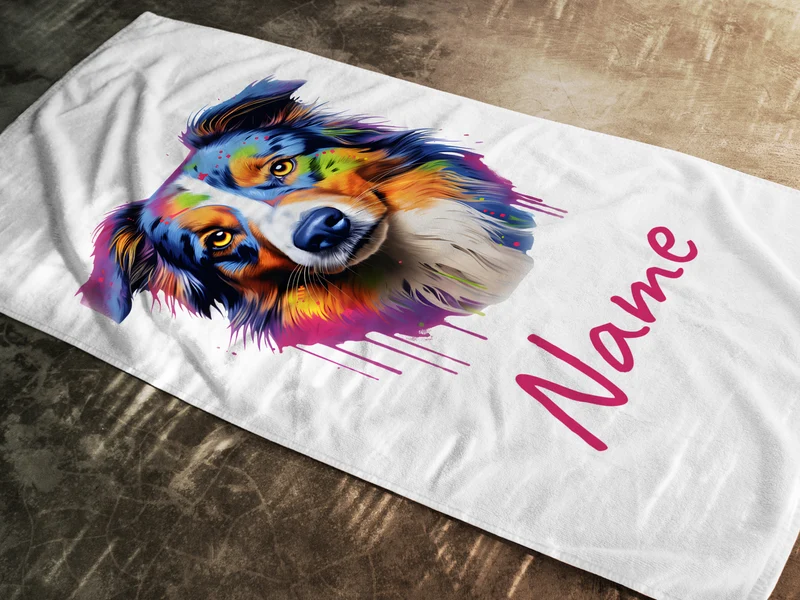 Handtuch Australian Shepherd mit Namen