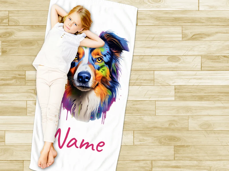 Handtuch Australian Shepherd mit Namen