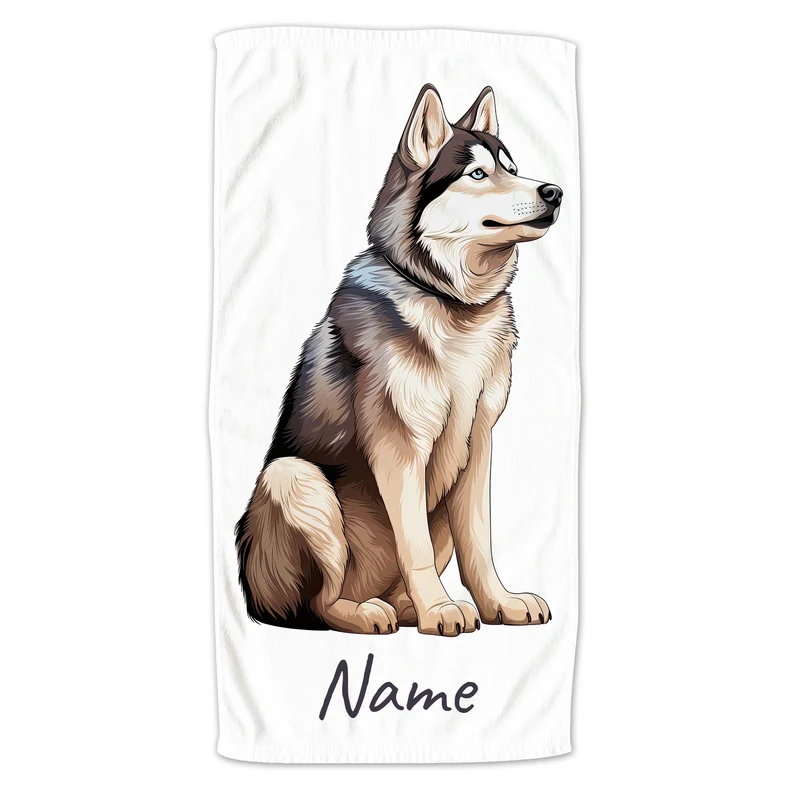 Handtuch mit Husky-Motiv