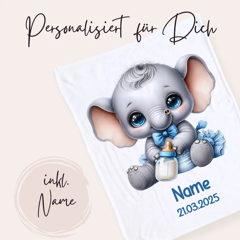 Babydecke mit niedlichem Elefanten