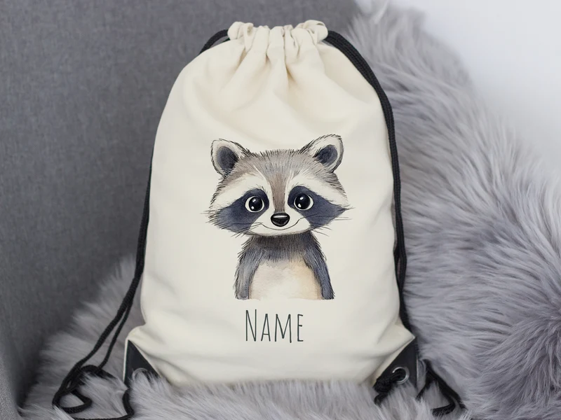 Turnbeutel Waschbär