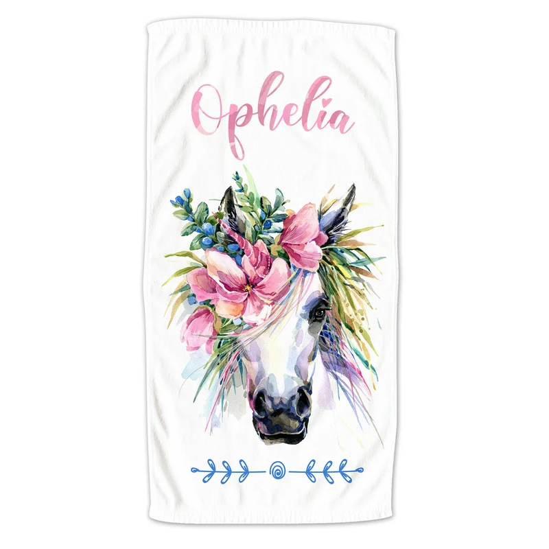 Handtuch Einhorn mit Blumen