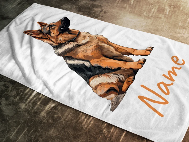 Handtuch mit Schäferhund