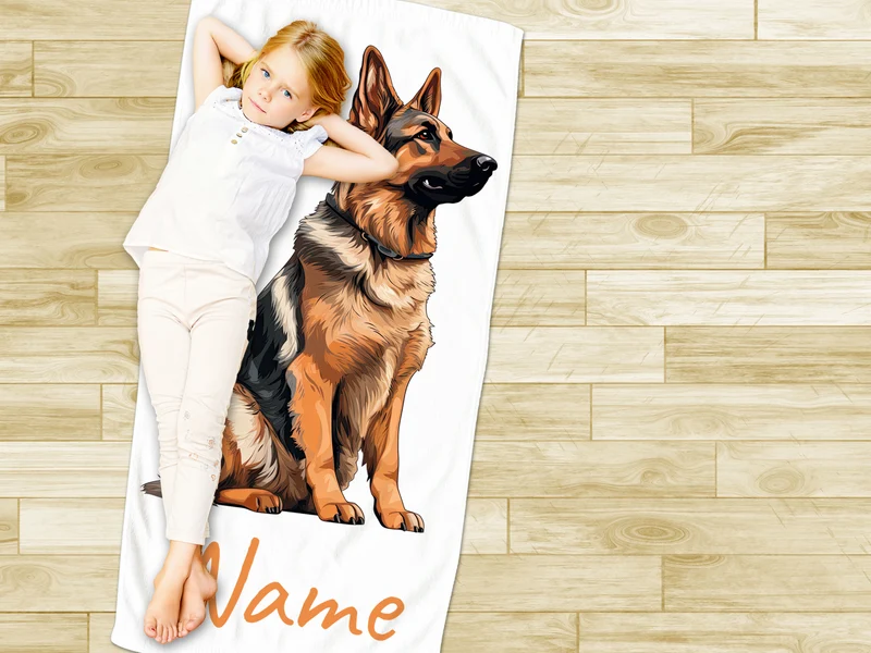 Handtuch mit Schäferhund