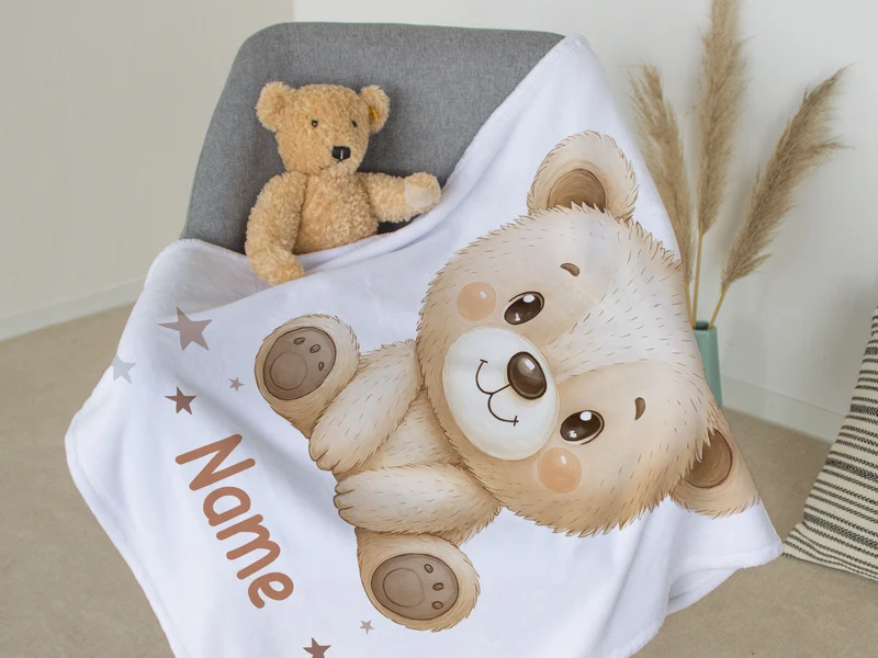 Babydecke mit süßem Bärenmotiv
