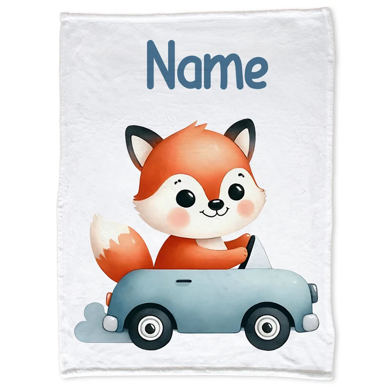 Babydecke Fuchs im Auto