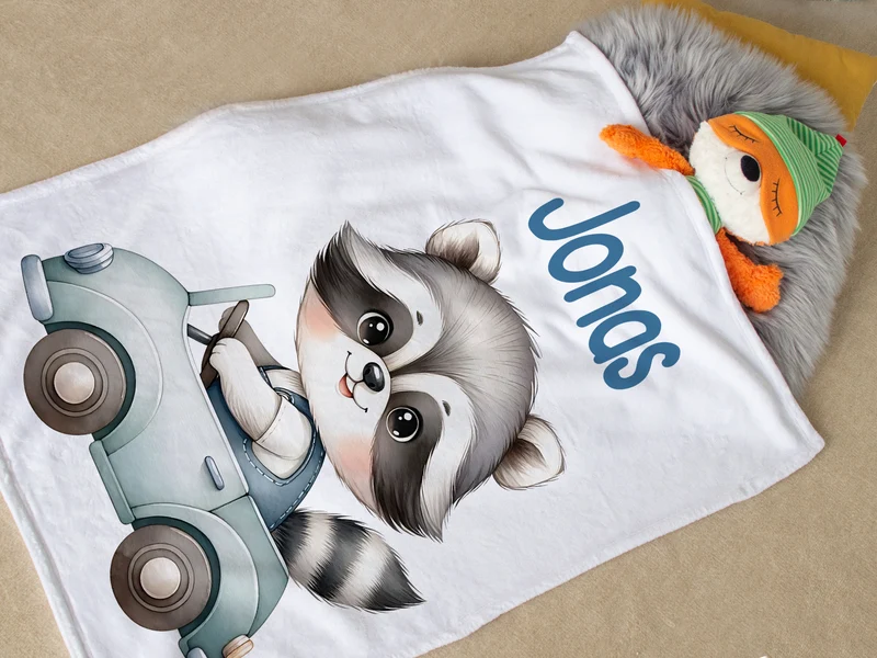 Babydecke mit Waschbär