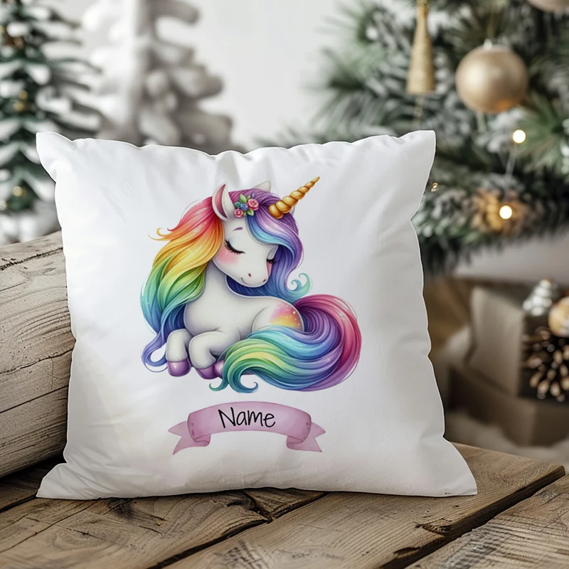 Kissenbezug Einhorn Regenbogen