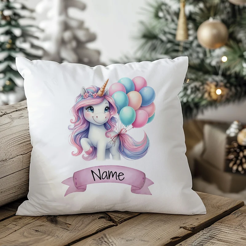 Kissenbezug Einhorn mit Ballons