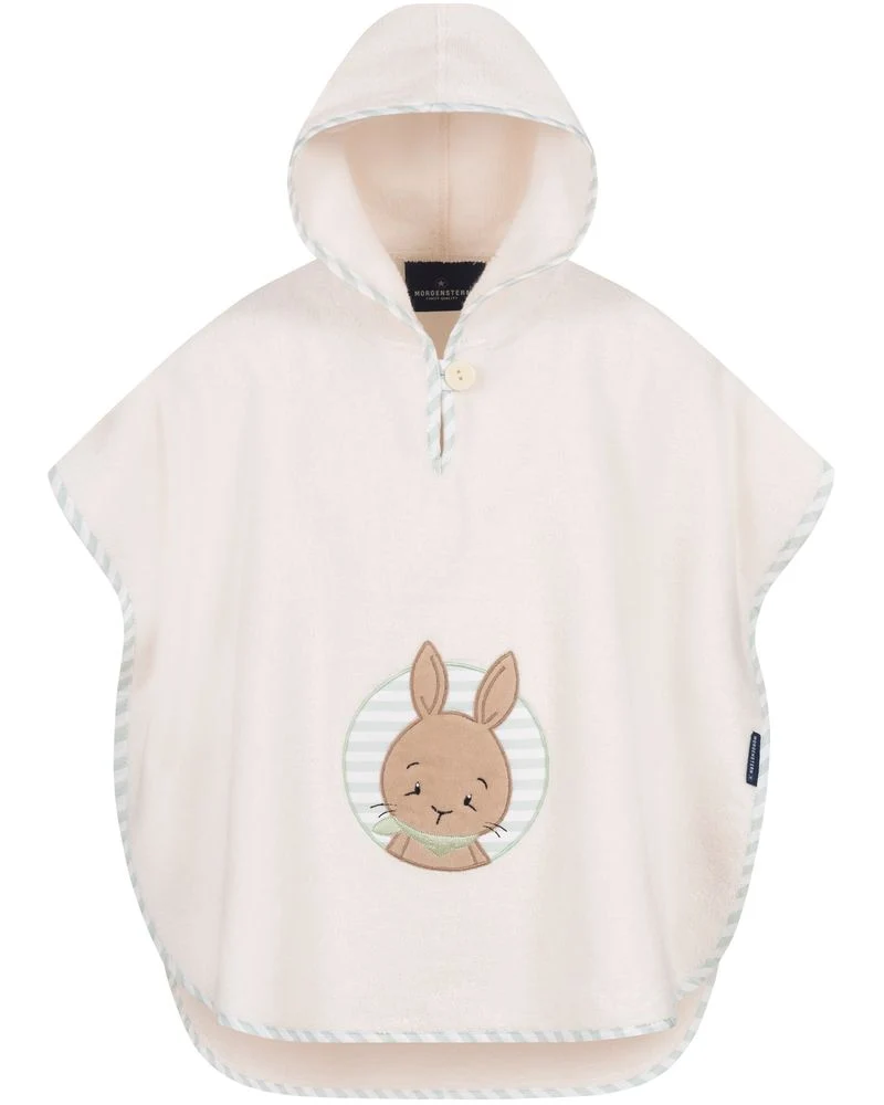 Morgenstern Badeponcho 1-3 Jahre, Luxus Baumwolle, HASE, creme/natur